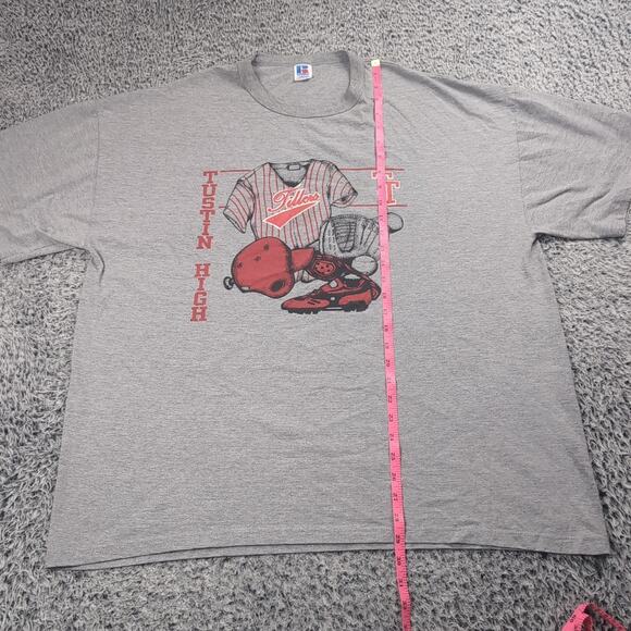 Vintage Russell Athletic Shirt Adult 2XL XXL Gray Tustin High School Graphic Tee - Picture 4 of 6